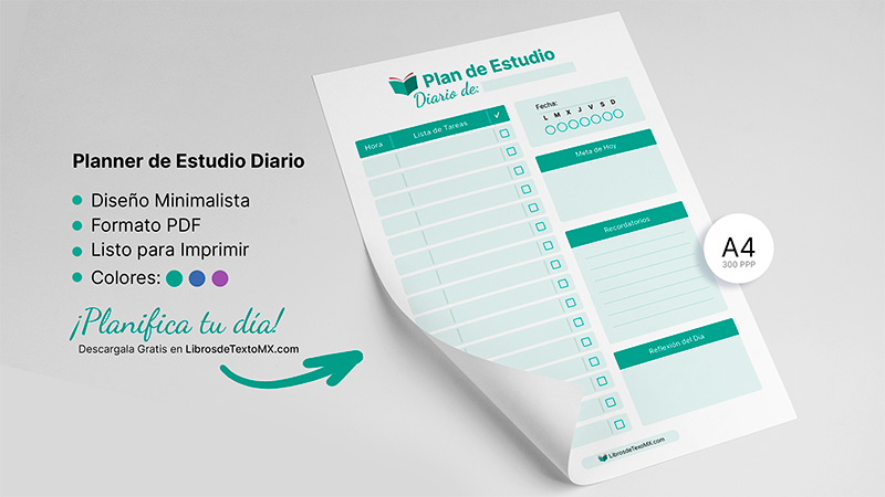 Planificador de Estudio Diario: Plantilla Gratuita para Imprimir en PDF 1 Planificador de Estudio Diario (Plantilla Gratis)